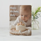 Happy Birthday Baby Kaart - Instant Download (Staand voorkant)