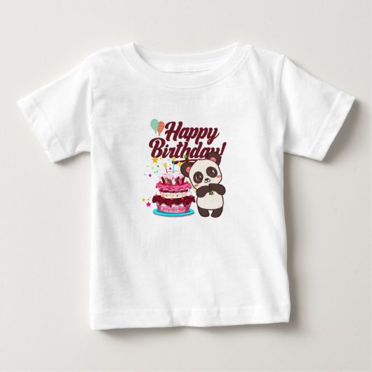 Happy birthday Baby Kinder Wit T-shirt (Voorkant)