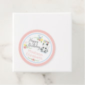 Happy Birthday Baby Koe Bloemen 1e Verjaardagsfees Bedankjes Labels (In situ)