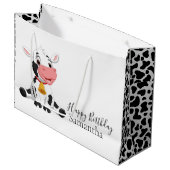 Happy Birthday Baby Koe Groot Cadeauzakje (Voorkant Gekanteld)