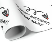 Happy Birthday badminton player shuttle Sport Cadeaupapier (Rol Hoek)