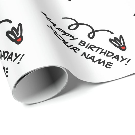 Happy Birthday badminton player shuttle Sport Cadeaupapier (Rol Hoek)