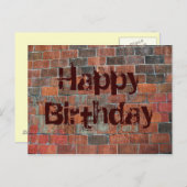 Happy Birthday bakstenen muur Briefkaart (Voorkant / Achterkant)