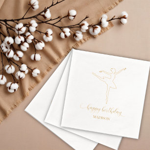 Happy Birthday Ballerina Folie Servetten