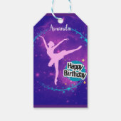 Happy Birthday Ballerina Galaxy Gepersonaliseerd Cadeaulabel (Voorkant)