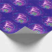 Happy Birthday Ballerina Galaxy Gepersonaliseerd Cadeaupapier (Hoek)