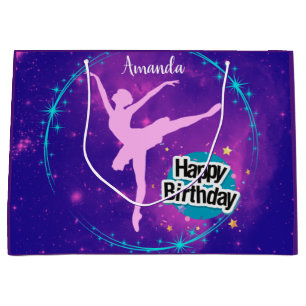 Happy Birthday Ballerina Galaxy Gepersonaliseerd Groot Cadeauzakje