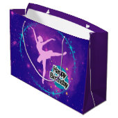 Happy Birthday Ballerina Galaxy Gepersonaliseerd Groot Cadeauzakje (Achterkant Gekanteld)