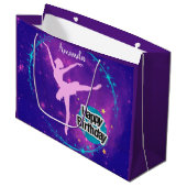 Happy Birthday Ballerina Galaxy Gepersonaliseerd Groot Cadeauzakje (Voorkant Gekanteld)