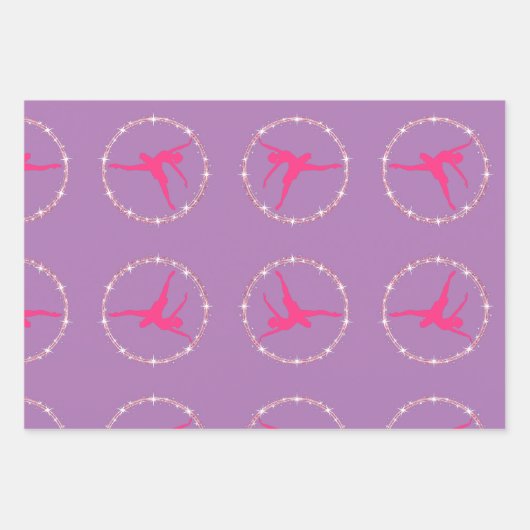 Happy Birthday Ballerina Galaxy Gepersonaliseerd Inpakpapier Vel (Voorkant 2)