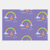 Happy Birthday Ballerina Galaxy Gepersonaliseerd Inpakpapier Vel (Voorkant 3)