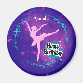 Happy Birthday Ballerina Galaxy Gepersonaliseerd   Magneet (Voorkant)