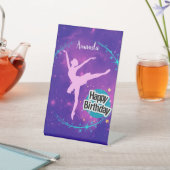 Happy Birthday Ballerina Galaxy Gepersonaliseerd Reclamebord Met Voetstuk (Insitu)