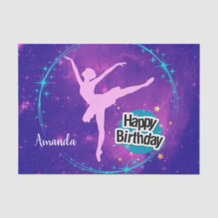Happy Birthday Ballerina Galaxy Gepersonaliseerd Tissuepapier