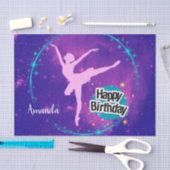 Happy Birthday Ballerina Galaxy Gepersonaliseerd Tissuepapier (Craft)
