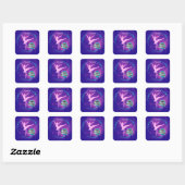 Happy Birthday Ballerina Galaxy Gepersonaliseerd Vierkante Sticker (Vel)