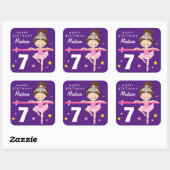 Happy Birthday Ballerina Vierkante Sticker (Vel)
