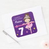 Happy Birthday Ballerina Vierkante Sticker (Envelop)