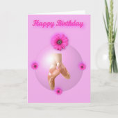 Happy Birthday Ballet Ballerina Danser Balletschoe Kaart (Voorkant)