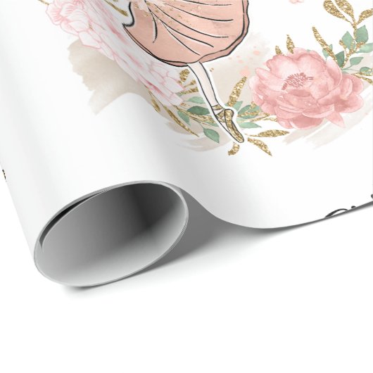 Happy Birthday Ballet inpakpapier (Rol Hoek)