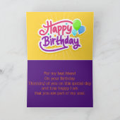 Happy Birthday ballon 3 Hartelijk dank Bedankkaart (Binnen)