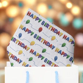 Happy Birthday ballon Colorful Tissue Paper Tissuepapier