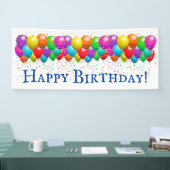 Happy Birthday-ballon en Confetti-banner Spandoek (Beurs)