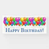 Happy Birthday-ballon en Confetti-banner Spandoek (Horizontaal)