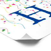 Happy Birthday ballon en Confetti Perfect Poster (Hoek)