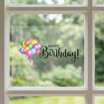 Happy Birthday Ballon Window Cling