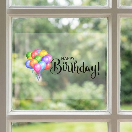 Happy Birthday Ballon Window Cling Raamsticker