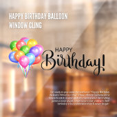 Happy Birthday Ballon Window Cling Raamsticker