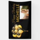 Happy Birthday ballonfoto Elk jaar aangepast Spandoek (Verticaal)