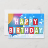 Happy Birthday-ballonkaart Bedankkaart (Voorkant)