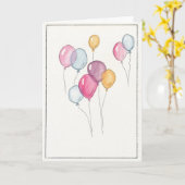 Happy Birthday-ballonkaart - geweldig voor iederee Kaart (Gele Bloem)