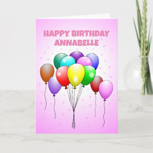 Happy Birthday-ballonkaart Kaart (Voorkant)