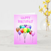 Happy Birthday-ballonkaart Kaart (Gele Bloem)