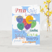 Happy Birthday-ballonkaart Kaart (Gele Bloem)
