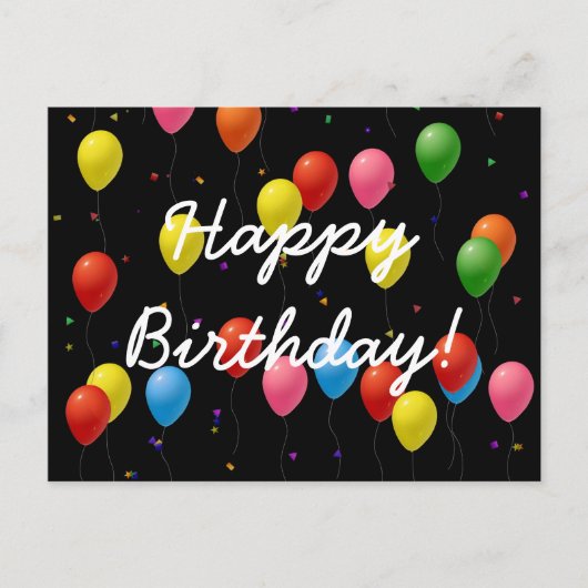 Happy Birthday-ballonnen Briefkaart (Voorkant)