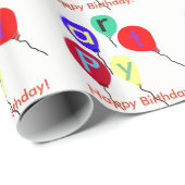 Happy Birthday-ballonnen Cadeaupapier (Rol Hoek)