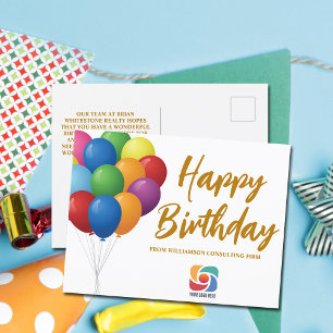 Happy Birthday Ballonnen Chic Aangepast Bedrijf Briefkaart