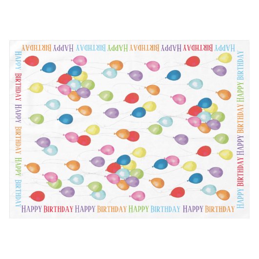 Happy Birthday-ballonnen Editable Table Cloth Tafelkleed (Voorkant (Horizontaal))