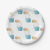 Happy Birthday-ballonnen en cadeaudoos Papieren Bordje (Voorkant)