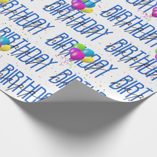 Happy Birthday-ballonnen en Confetti Cadeaupapier (Hoek)