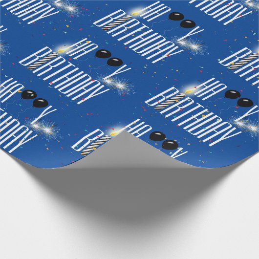 Happy Birthday-ballonnen en Confetti Cadeaupapier (Hoek)