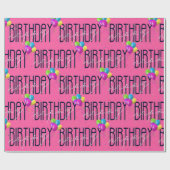 Happy Birthday-ballonnen en Confetti Cadeaupapier (Vlak)