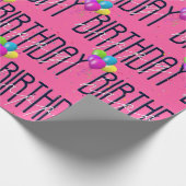 Happy Birthday-ballonnen en Confetti Cadeaupapier (Hoek)