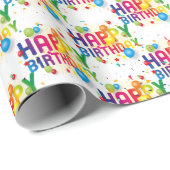 Happy Birthday-ballonnen en Confetti Cadeaupapier (Rol Hoek)