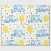Happy Birthday-ballonnen en Confetti Cadeaupapier (Vlak)