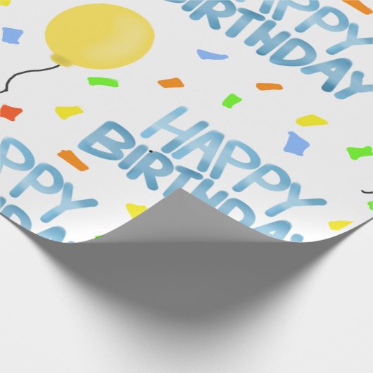 Happy Birthday-ballonnen en Confetti Cadeaupapier (Hoek)